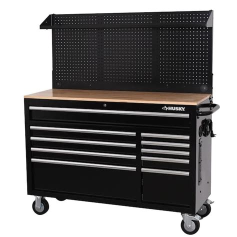 husky rolling workbench tool box with steel pegboard|husky workbench manual.